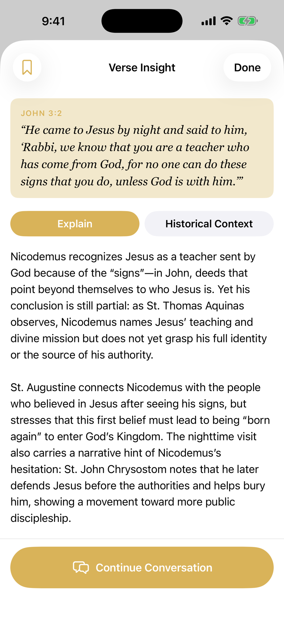 John 3:2 explained with St. Thomas Aquinas, St. Augustine and St. John Chrysostom